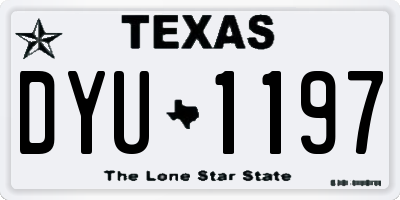 TX license plate DYU1197