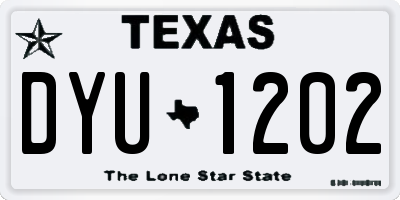 TX license plate DYU1202