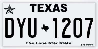 TX license plate DYU1207