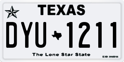 TX license plate DYU1211