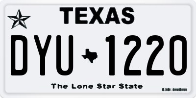 TX license plate DYU1220