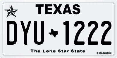TX license plate DYU1222