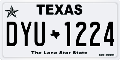 TX license plate DYU1224
