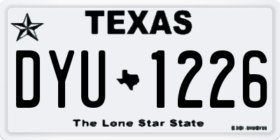 TX license plate DYU1226