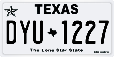 TX license plate DYU1227
