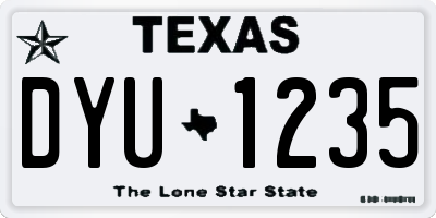 TX license plate DYU1235