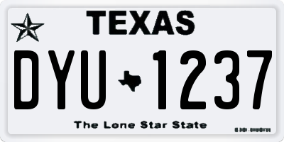 TX license plate DYU1237
