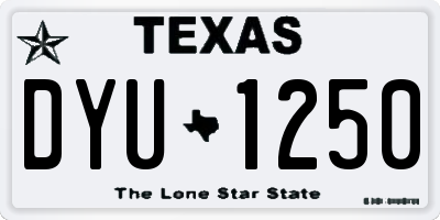TX license plate DYU1250