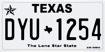 TX license plate DYU1254