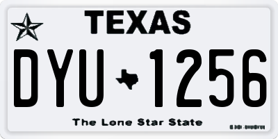 TX license plate DYU1256