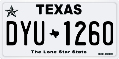 TX license plate DYU1260