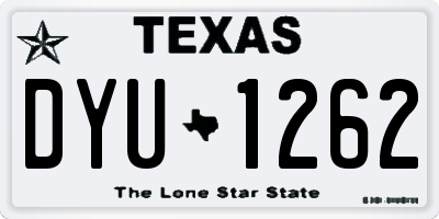 TX license plate DYU1262