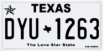 TX license plate DYU1263