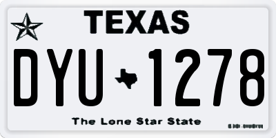 TX license plate DYU1278