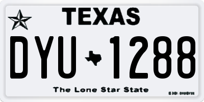 TX license plate DYU1288