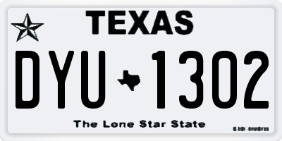 TX license plate DYU1302