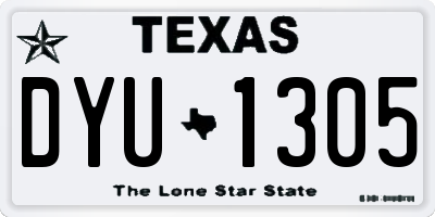TX license plate DYU1305