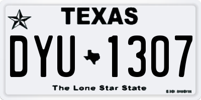 TX license plate DYU1307