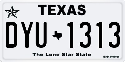 TX license plate DYU1313