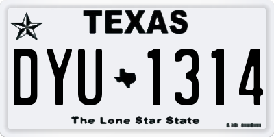 TX license plate DYU1314