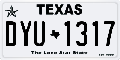 TX license plate DYU1317
