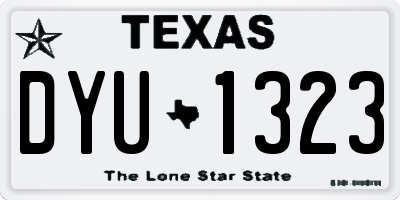 TX license plate DYU1323