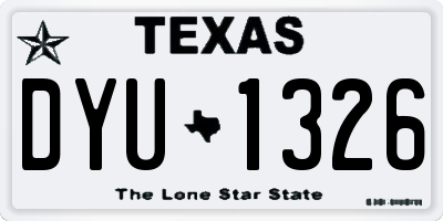 TX license plate DYU1326