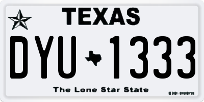 TX license plate DYU1333