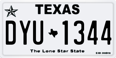TX license plate DYU1344