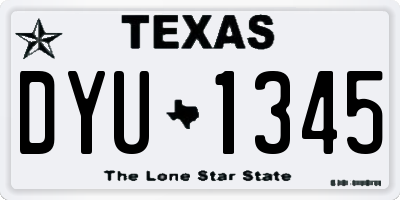 TX license plate DYU1345