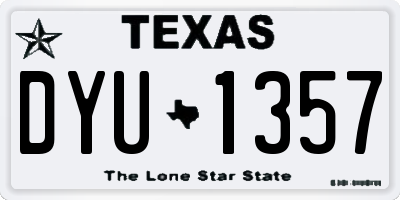 TX license plate DYU1357