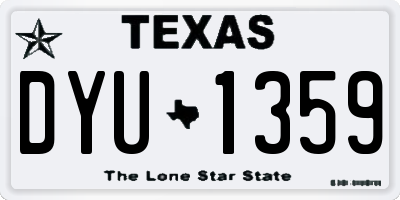 TX license plate DYU1359