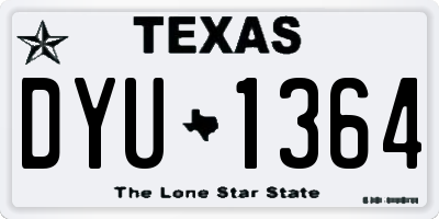 TX license plate DYU1364