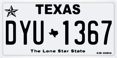 TX license plate DYU1367