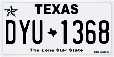 TX license plate DYU1368