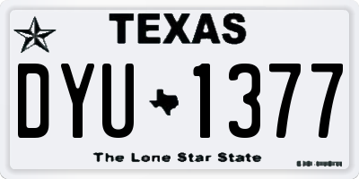 TX license plate DYU1377