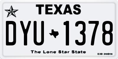 TX license plate DYU1378