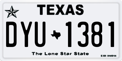 TX license plate DYU1381