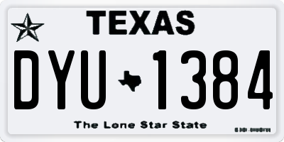 TX license plate DYU1384