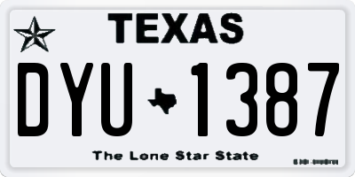 TX license plate DYU1387