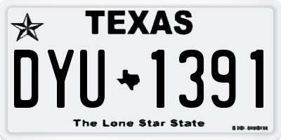 TX license plate DYU1391
