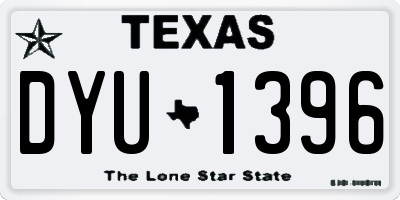 TX license plate DYU1396