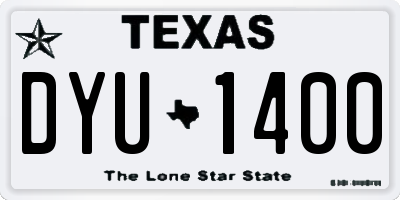 TX license plate DYU1400
