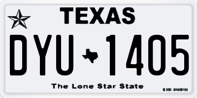TX license plate DYU1405