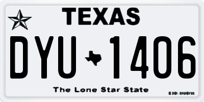 TX license plate DYU1406