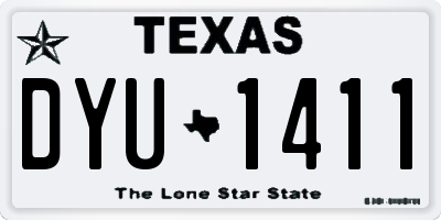 TX license plate DYU1411