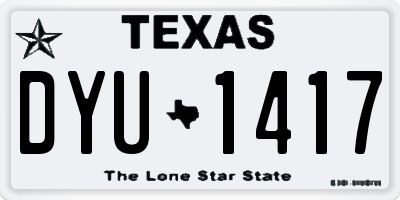 TX license plate DYU1417