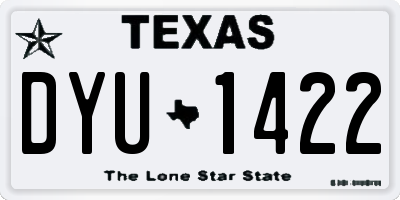 TX license plate DYU1422