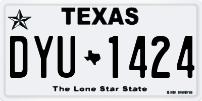 TX license plate DYU1424