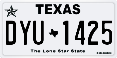 TX license plate DYU1425